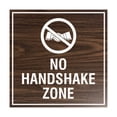 thumbnail image 1 of Square No Handshake Zone Sign (Walnut) - Small, 1 of 1