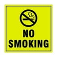 thumbnail image 1 of Square No Smoking Sign (Yellow / Black) - Large 8 x 8", 1 of 1