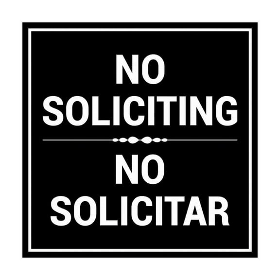 Square No Soliciting No Solicitar Sign Size: 8 inch x 8 inch