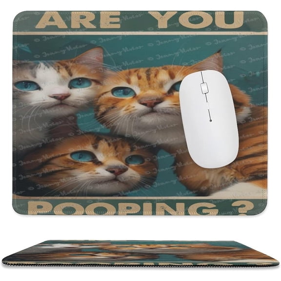 Square Non-Slip Rubber Computer Mouse Mat, Desk Mouse Pad for Gaming Office Laptop Home, Funny Cat Decor, Humor Bathroom Saying, Funny Mouse Pad Gift for Friends 10x12 inch