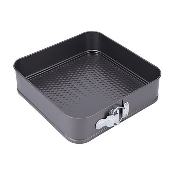 Square Non Stick Springform Cake Pan Metal Baking Dish with Clip Closure Removable Bottom for Cake Baking