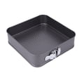 thumbnail image 1 of Square Non Stick Springform Cake Pan With Clip Closure Metal Baking Dish Removable Bottom For Easy Release Bakeware Home Decor, 1 of 4