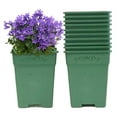 thumbnail image 1 of Square Nursery Pot 1.5 Gallon Plastic Planters for Outdoor Indoor Plants 10-Pack with Drainage Holes Green, 1 of 4