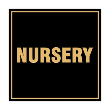 Square Nursery Sign (Black /Gold) - Small