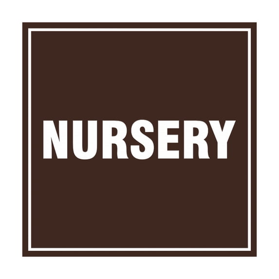 Square Nursery Sign (Dark Brown) - Medium