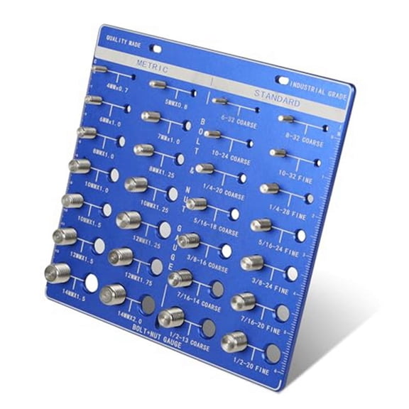 Square , Nut and Bolt Size Thread Identifier Gauge,Bolt Gauge (Blue)