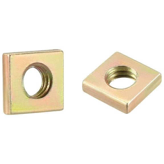 Square Nuts, M4x7mmx2mm Yellow Zinc Plated Metric Coarse Thread Assortment Kit 50 Pcs