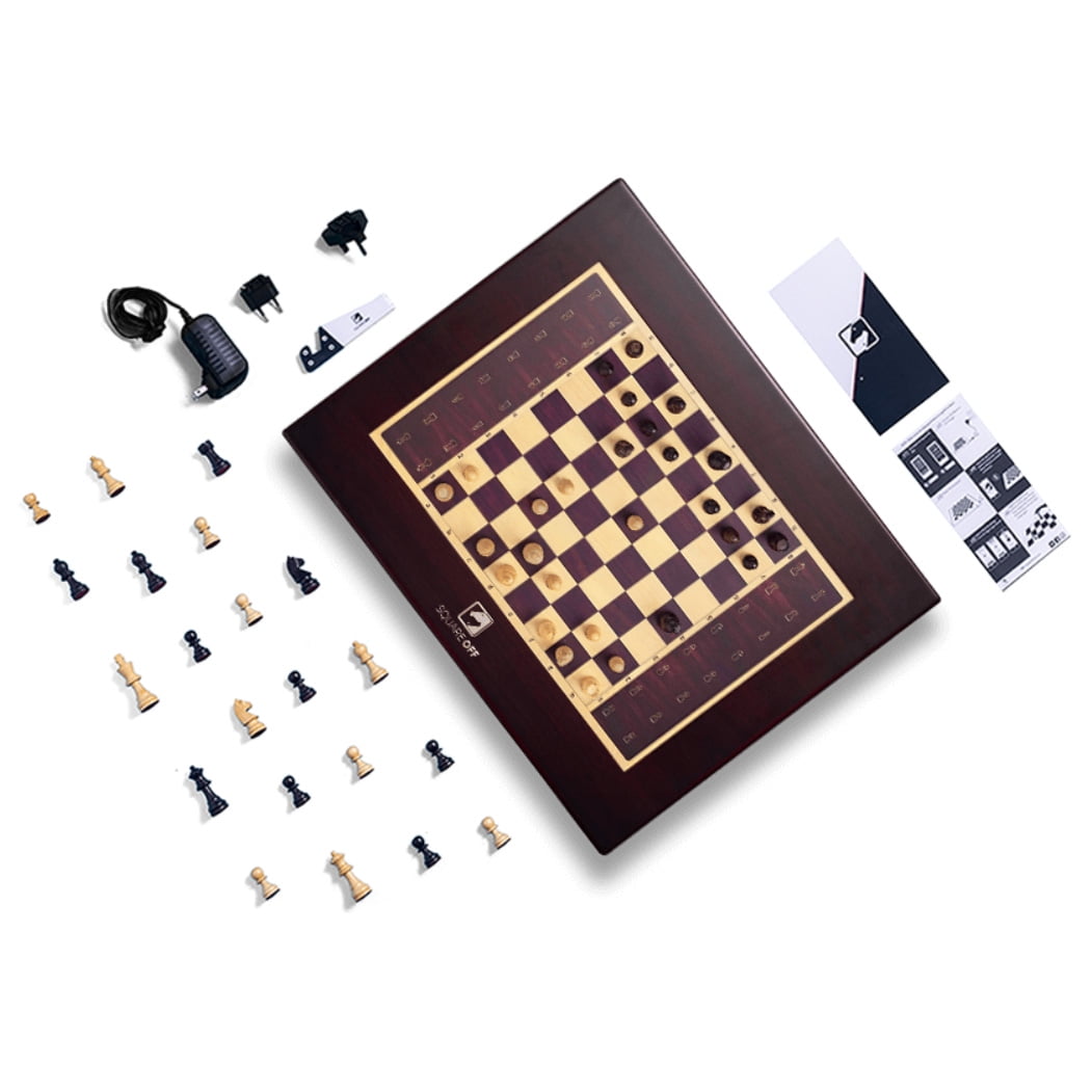  Square Off Pro Electronic Chess Board for Adults & Kids, AI-Powered & Digital, Play Against AI or Friends, Portable & Rollable Computer  Chess Board