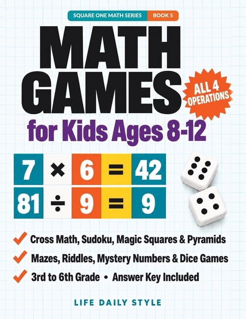 Simple Maze Game Math Square One Math Math Games for Kids Ages 8-12: Cross Math, Sudoku ...