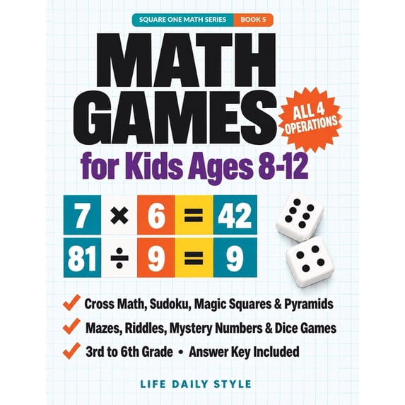 Kiddi Math Square One Math Math Games for Kids Ages 8-12: Cross Math, Sudoku ...