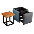 thumbnail image 1 of Square Ottoman Bench 5 in 1 Nesting Ottoman Cube Chair,Stackable Stools with Wheels for Tea Table,Pouf Foot Stool Save Space for Living Room Dining Room, 1 of 6