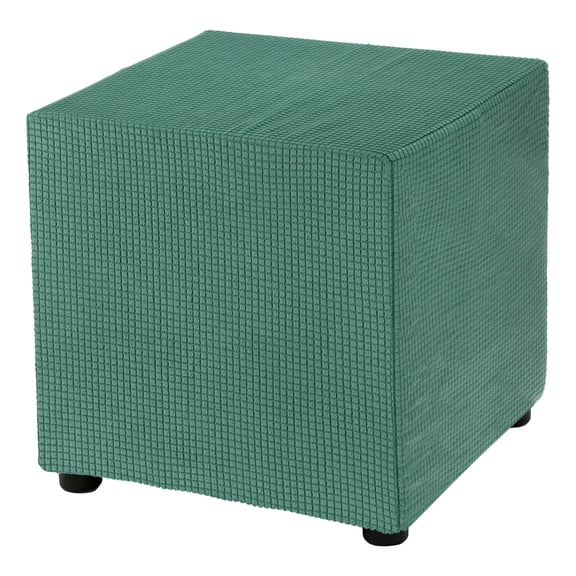 Square Ottoman Cover 18x18x18inch Polyester Ottoman Slipcovers, Green