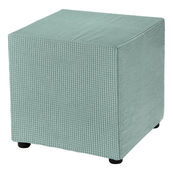 Square Ottoman Cover 18x18x18inch Polyester Ottoman Slipcovers, Light Green