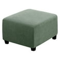 thumbnail image 1 of Square Ottoman Covers Ottoman Slipcovers Folding Storage Stool Furniture Protector Form Fit with Elastic Bottom, Stretch High Spandex Small Checks Jacquard Fabric Grass Green L 27"- 30", 1 of 7