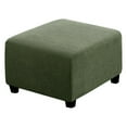 thumbnail image 1 of Square Ottoman Covers Ottoman Slipcovers Folding Storage Stool Furniture Protector Form Fit with Elastic Bottom, Stretch High Spandex Small Checks Jacquard Fabric Army Green S 13"- 17", 1 of 11