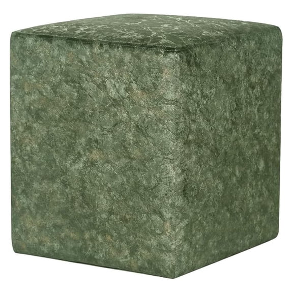 Square Ottoman Vanity Stool Fabric Upholstered Footrest Footstool with Non-Slip Pad, Modern Side Table Seating for Living Room Bedroom Home Office (Green)
