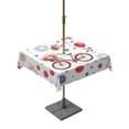 thumbnail image 1 of Square Outdoor Tablecloth with Umbrella Hole 250 Anniversary Table Cloth Waterproof Patio Table Cover Independence Day Fireworks Bicycle Florals Zipper Tablecloths for Picnic Camping 60x60 Inch, 1 of 8