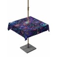 thumbnail image 1 of Square Outdoor Tablecloth with Umbrella Hole Abstract Flower Outside Table Cloth Waterproof Patio Table Cover Blue Purple Stars Sky Floral Leaf Zipper Tablecloths for Picnic Party Camping 60x60 Inch, 1 of 8