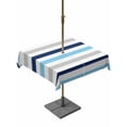thumbnail image 1 of Square Outdoor Tablecloth with Umbrella Hole Blue Grey Striped Outside Table Cloth Waterproof Patio Table Cover Farmhouse Stripes Simple Art Zipper Tablecloths for Picnic Party Camping 60x60 Inch, 1 of 8