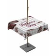 thumbnail image 1 of Square Outdoor Tablecloth with Umbrella Hole Brown Plaid Father's Day Outside Table Cloth Waterproof Patio Table Cover Checkered Farmhouse Art Zipper Tablecloths for Picnic Party Camping 54x54 Inch, 1 of 8