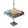 thumbnail image 1 of Square Outdoor Tablecloth with Umbrella Hole Coastal Beach Outside Table Cloth Waterproof Patio Table Cover Summer Ocean Colorful Shell Coral Zipper Tablecloths for Picnic Party Camping 60x60 Inch, 1 of 8