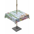 thumbnail image 1 of Square Outdoor Tablecloth with Umbrella Hole Easter Rabbits Outside Table Cloth Waterproof Patio Table Cover Spring Cute Bunny Eggs Flowers Leaf Blue Plaid Zipper Tablecloths for Picnic 60x60 Inch, 1 of 8