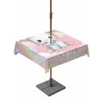 thumbnail image 1 of Square Outdoor Tablecloth with Umbrella Hole Elephants Outside Table Cloth Waterproof Patio Table Cover Cute Rainbow Clouds Pink Purple Zipper Tablecloths for Picnic Party Camping 54x54 Inch, 1 of 8