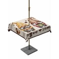 thumbnail image 1 of Square Outdoor Tablecloth with Umbrella Hole Farmhouse Coffee Time Outside Table Cloth Waterproof Patio Table Cover Vintage Gnomes DessertsBeige Burlap Zipper Tablecloths for Picnic 54x54 Inch, 1 of 8