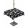 thumbnail image 1 of Square Outdoor Tablecloth with Umbrella Hole Happy Easter Outside Table Cloth Waterproof Patio Table Cover Spring Colorful Bunny Floral Rustic Black Zipper Tablecloths for Picnic Camping 60x60 Inch, 1 of 8