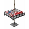 thumbnail image 1 of Square Outdoor Tablecloth with Umbrella Hole Independence Day Outside Table Cloth Waterproof Patio Table Cover Patriotic Flag Day Red Truck Black Plaid Zipper Tablecloths for Picnic 54x54 Inch, 1 of 8