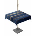 thumbnail image 1 of Square Outdoor Tablecloth with Umbrella Hole Luxury Navy Blue Outside Table Cloth Waterproof Patio Table Cover Golden Contemporary Abstract Zipper Tablecloths for Picnic Party Camping 60x60 Inch, 1 of 8