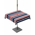 thumbnail image 1 of Square Outdoor Tablecloth with Umbrella Hole Navy Blue Red Striped Outside Table Cloth Waterproof Patio Table Cover Gradient Horizontal Lines Zipper Tablecloths for Picnic Party Camping 60x60 Inch, 1 of 8