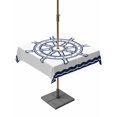 thumbnail image 1 of Square Outdoor Tablecloth with Umbrella Hole Navy Blue Rudder Nautical Outside Table Cloth Waterproof Patio Table Cover Coastal Summer Ocean Zipper Tablecloths for Picnic Party Camping 60x60 Inch, 1 of 8