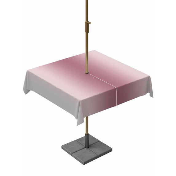 Square Outdoor Tablecloth with Umbrella Hole Pink Grey Ombre Outside Table Cloth Waterproof Patio Table Cover Farmhouse Gradient Minimalist Zipper Tablecloths for Picnic Party Camping 54x54 Inch
