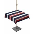 thumbnail image 1 of Square Outdoor Tablecloth with Umbrella Hole Red Navy Blue Striped Outside Table Cloth Waterproof Patio Table Cover Contemporary Minimalist Aesthetic Zipper Tablecloths for Picnic Camping 54x54 Inch, 1 of 8