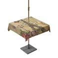 thumbnail image 1 of Square Outdoor Tablecloth with Umbrella Hole Retro Eiffel Tower Table Cloth Waterproof Patio Table Cover Watercolor Flower Blossom Butterfly Brown Zipper Tablecloths for Picnic Camping 60x60 Inch, 1 of 8
