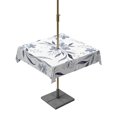 thumbnail image 1 of Square Outdoor Tablecloth with Umbrella Hole Rustic Floral Outside Table Cloth Waterproof Patio Table Cover Spring Flower Leaves Minimalist Retro Blue Zipper Tablecloths for Picnic Camping 60x60 Inch, 1 of 8