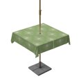 thumbnail image 1 of Square Outdoor Tablecloth with Umbrella Hole Sage Green Dotted Lines Outside Table Cloth Waterproof Patio Table Cover Geometric Abstract Art Zipper Tablecloths for Picnic Party Camping 60x60 Inch, 1 of 8