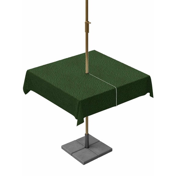 Square Outdoor Tablecloth with Umbrella Hole Solid Dark Green Outside Table Cloth Waterproof Patio Table Cover Retro Minimalism Abstract Denim Texture Zipper Tablecloths for Picnic Camping 54x54 Inch