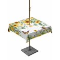 thumbnail image 1 of Square Outdoor Tablecloth with Umbrella Hole Spring Sunflowers Outside Table Cloth Waterproof Patio Table Cover Eucalyptus Leaves Flowers Butterfly Zipper Tablecloths for Picnic Camping 54x54 Inch, 1 of 8
