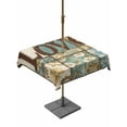 thumbnail image 1 of Square Outdoor Tablecloth with Umbrella Hole Vintage Floral Check Outside Table Cloth Waterproof Patio Table Cover Blue Yellow Love Buffalo Plaid Zipper Tablecloths for Picnic Camping 54x54 Inch, 1 of 8