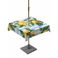 thumbnail image 1 of Square Outdoor Tablecloth with Umbrella Hole Yellow Lemon Outside Table Cloth Waterproof Patio Table Cover Rustic Summer Fruit Blue Strip Watercolor Zipper Tablecloths for Picnic Camping 60x60 Inch, 1 of 8