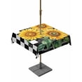 thumbnail image 1 of Square Outdoor Tablecloth with Umbrella Hole Yellow Sunflower Outside Table Cloth Waterproof Patio Table Cover Black White Plaid Watercolor Floral Zipper Tablecloths for Picnic Camping 54x54 Inch, 1 of 8