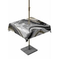 thumbnail image 1 of Square Outdoor Tablecloth With Umbrella Hole And Zipper– Black and White Marble Waterproof Patio Table Cover for Party, Picnic, Backyard, 54"x54" , Abstract Golden Lines, 1 of 8