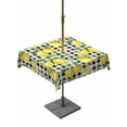 thumbnail image 1 of Square Outdoor Tablecloth With Umbrella Hole And Zipper– Farmhouse Yellow Tropical Lemon Waterproof Patio Table Cover for Party, Picnic, Backyard, 54"x54" , Black And White Plaid, 1 of 8