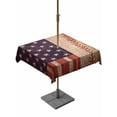 thumbnail image 1 of Square Outdoor Tablecloth With Umbrella Hole And Zipper– Patriotic American Flag Waterproof Patio Table Cover for Party, Picnic, Backyard, 54"x54" , Vintage Red Blue Stripe Stars, 1 of 8
