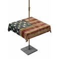 thumbnail image 1 of Square Outdoor Tablecloth With Umbrella Hole And Zipper– Vintage USA American Flag Waterproof Patio Table Cover for Party, Picnic, Backyard, 60"x60" , Patriotic Star Stripes, 1 of 8