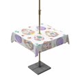 thumbnail image 1 of Square Outdoor Tablecloth With Umbrella Hole And Zipper– Floral Easter Eggs Waterproof Patio Table Cover for Party, Picnic, Backyard, 60"x60" , White, 1 of 8