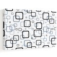 Square Outlines Canvas Wall Art, Modern Blue Black Interlocking Line ...