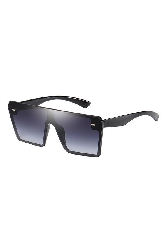 Square Oversized Sunglasses for Women Men, Flat Top Rimless Shield Sun Glasses, Big One Piece UV Protection Fashion Shades for Driving, Travel, Beach, Outdoor, Lightweight Eyewear, Multicolor